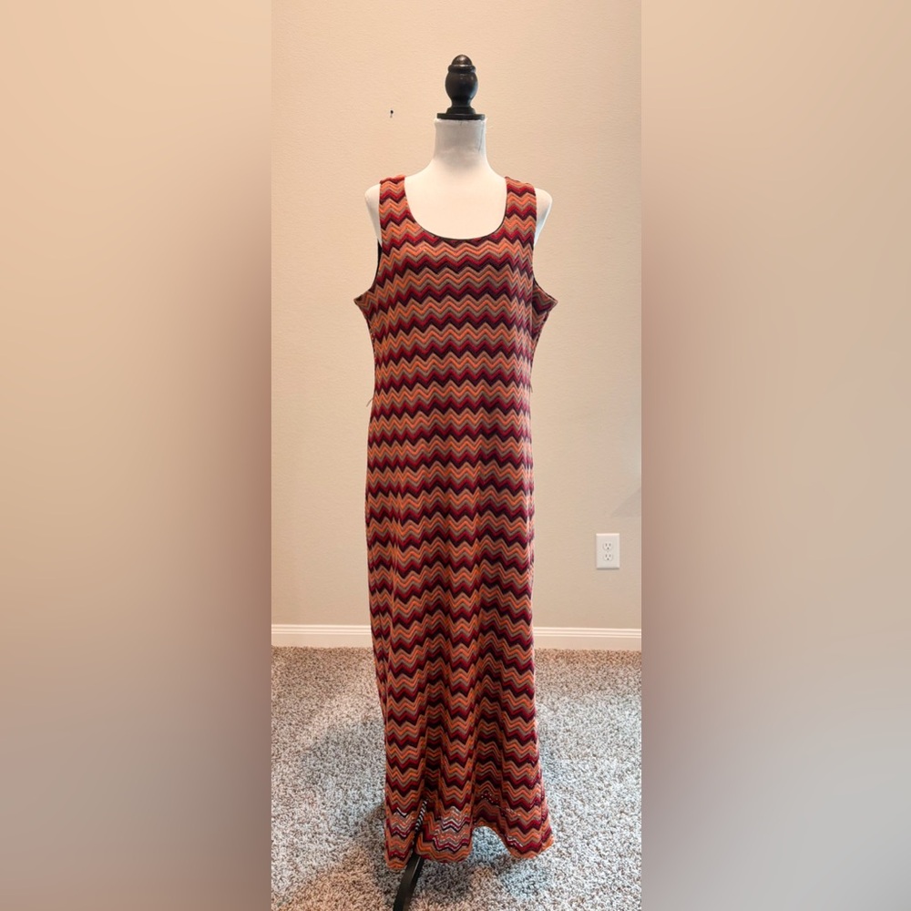 Tacera Chevron Pattern Maxi Dress